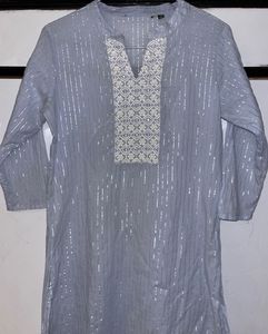 Sparkling Striped Light Blue Kurta