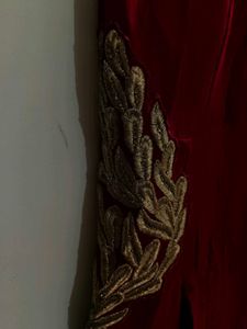 Elegant Maroon &amp; Gold  Stones with Embroidered Fro
