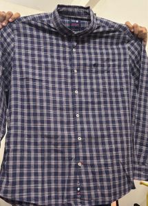 Men's Blue Plaid Casual Shirt