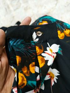 Black Floral Print Maxi Dress