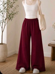 Maroon Wide Leg Pants