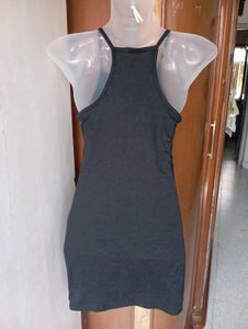 Chic Black Halter Neck Mini Dress