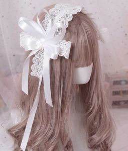 ♡ Lolita Kawaii White Lace Headdress Head