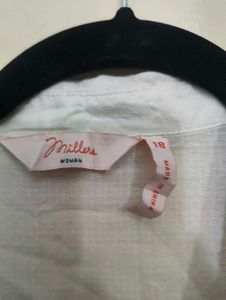 White Embroidered Button-Down Shirt