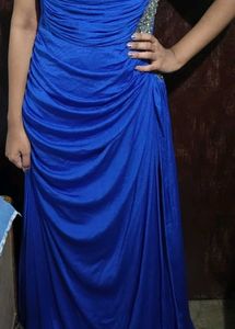 Stunning Royal Blue Ruched Evening Gown