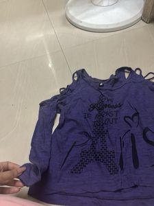 Cute Purple Eiffel Tower Graphic Top