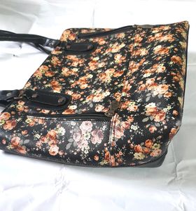 Black Floral Print Handbag 👜 Women Sling Hand Bag