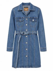 Denim Belted Shirt Dress
