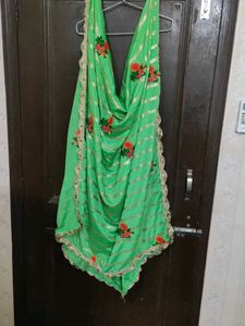 get free green paranda Orange Salwar Kameez
