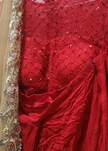 Stunning Red Sequined Lehenga Choli