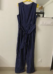 QUIERO Striped Navy Blue Jumpsuit