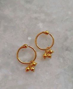 Gold Hoop Earrings with Charms
