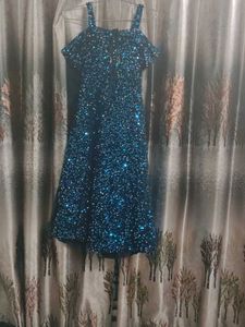 Sparkling Blue Sequin Party Dress