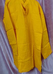 Men's Yellow Striped Kurta