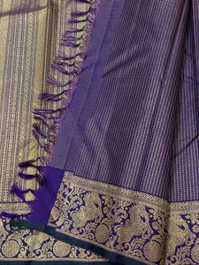 Elegant Purple &amp; Gold Kanjeevaram Saree