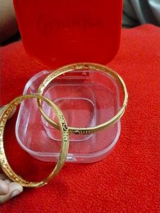 Elegant Gold Bangles with Ruby