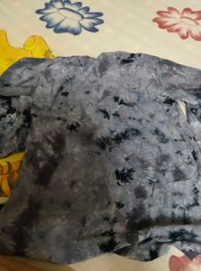 Stylish Grey Tie-Dye Kurta with Embroidery