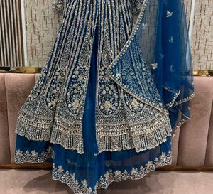 Exquisite Blue Embellished Lehenga Choli