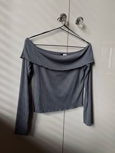 Off-Shoulder Grey Top