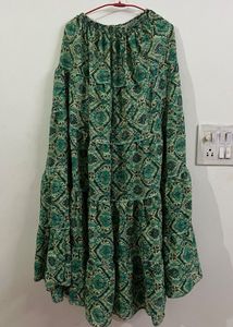 Bohemian Print Tiered Maxi Skirt