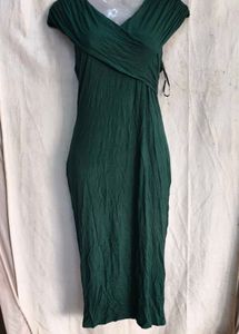 5429. Elegant Green Wrap Dress
