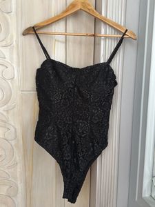 Elegant Black Lace Bodysuit