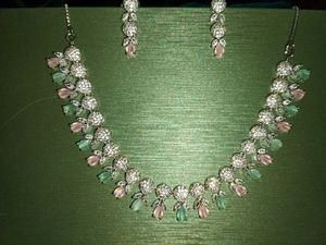 Sparkling CZ &amp; Pastel Gemstone Necklace Set