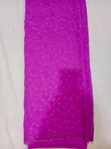 MAGENTA EMBELLISHED SAREE