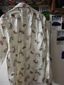 Men's White Paisley Print Shirt