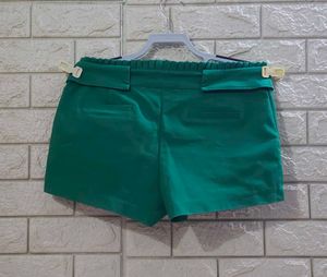 Emerald Green Tailored Paperbag Shorts