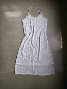Chic White Embroidered Dress