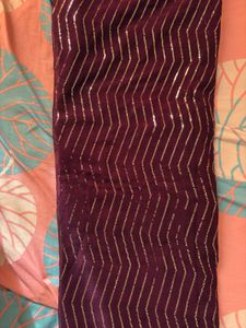 Farewell party georgette purple saree