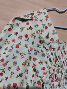 Floral Smocked Square Neck Top