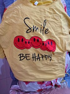 Yellow Smiley Face T-Shirt and two more top