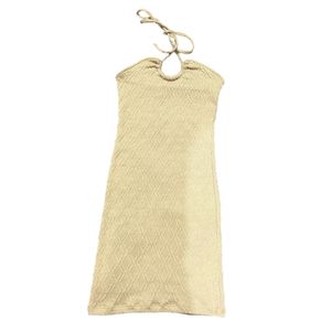 Beige Halterneck Dress