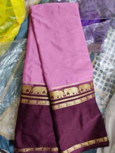 Mysore crepe silk saree with tanjore clutch