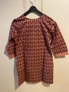 Maroon Printed short Top