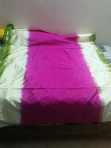 Elegant Pink Floral embroidered saree
