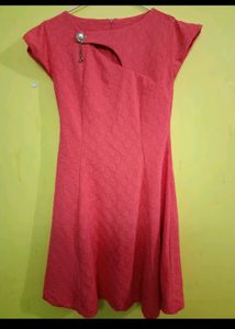 Coral Fit &amp; Flare Dress