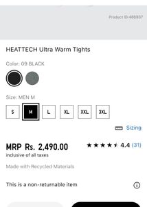 Uniqlo Heattech Xwarm Men's Thermal Long Johns