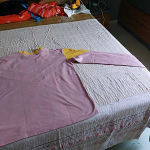 Pink and Yellow V-Neck T-Shirt