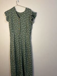 Floral Print Button-Down Midi Dress
