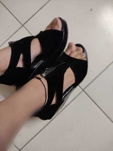 Black Zipper Heels