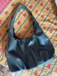 Stylish Green Faux Leather Hobo Bag
