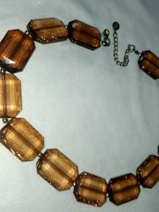 Chunky Amber Beaded Necklace