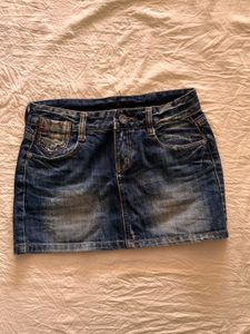 Blue Denim Mini Skirt