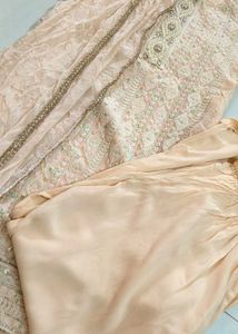 3 piece light Peach Embroidered Kurta st