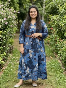 Beautiful Blue Floral Maxi Dress