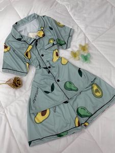Cute Avocado Print top shorts Pajama Set