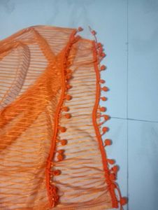 Orange Striped Dupatta